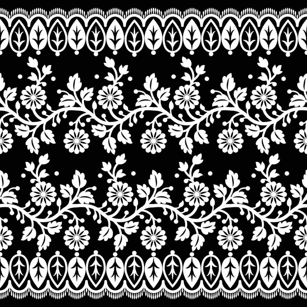 Old lace seamless pattern, ornamental flowers. Vector texture.