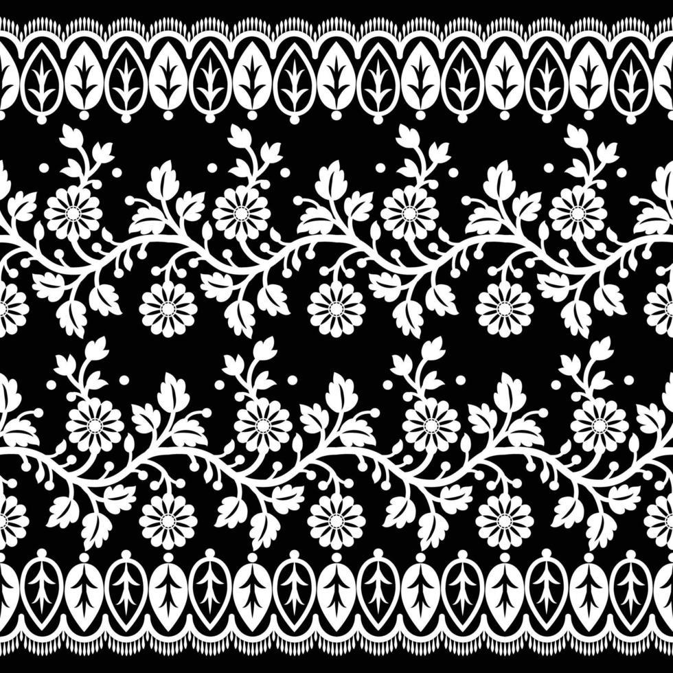 Old lace seamless pattern, ornamental flowers. Vector texture.