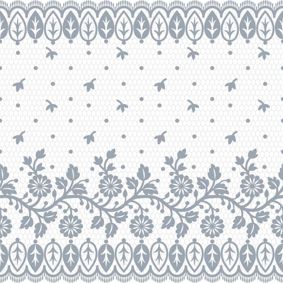 Old lace seamless pattern, ornamental flowers. Vector texture.