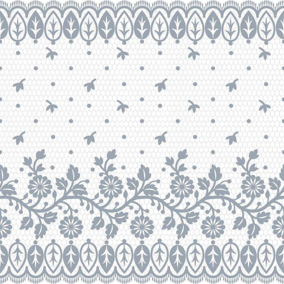 Old lace seamless pattern, ornamental flowers. Vector texture.