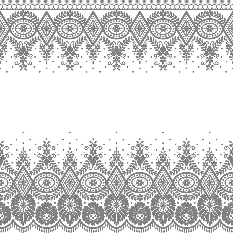 Old lace seamless pattern, ornamental flowers. Vector texture.