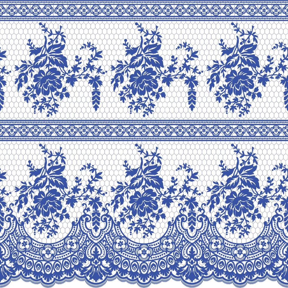 patrón sin costuras de encaje antiguo, flores ornamentales. textura vectorial vector