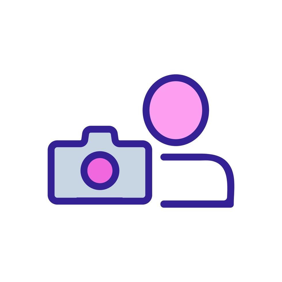camera snapshot of man icon vector outline illustration