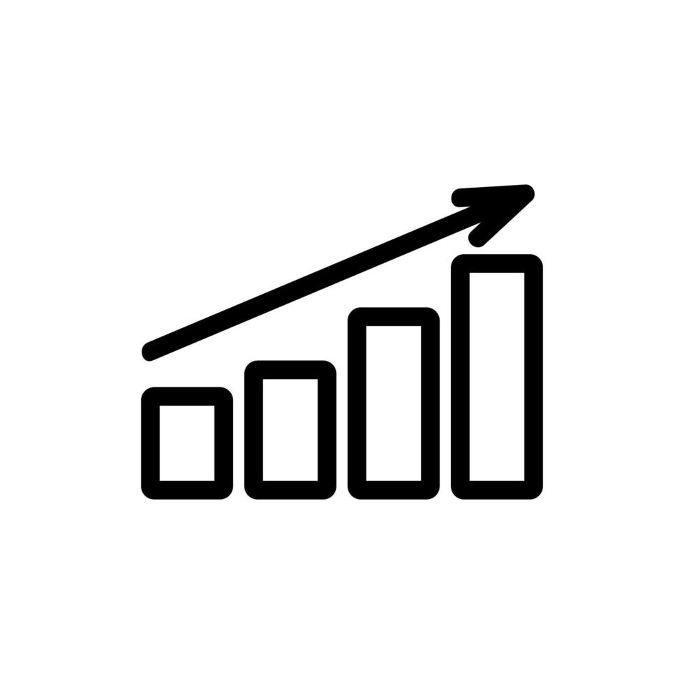 aumento en los indicadores de iconos vectoriales. ilustración de símbolo de contorno aislado vector