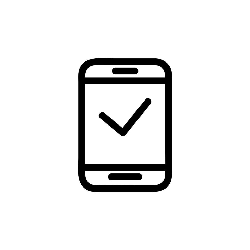 mobile phone icon vector. Isolated contour symbol illustration vector