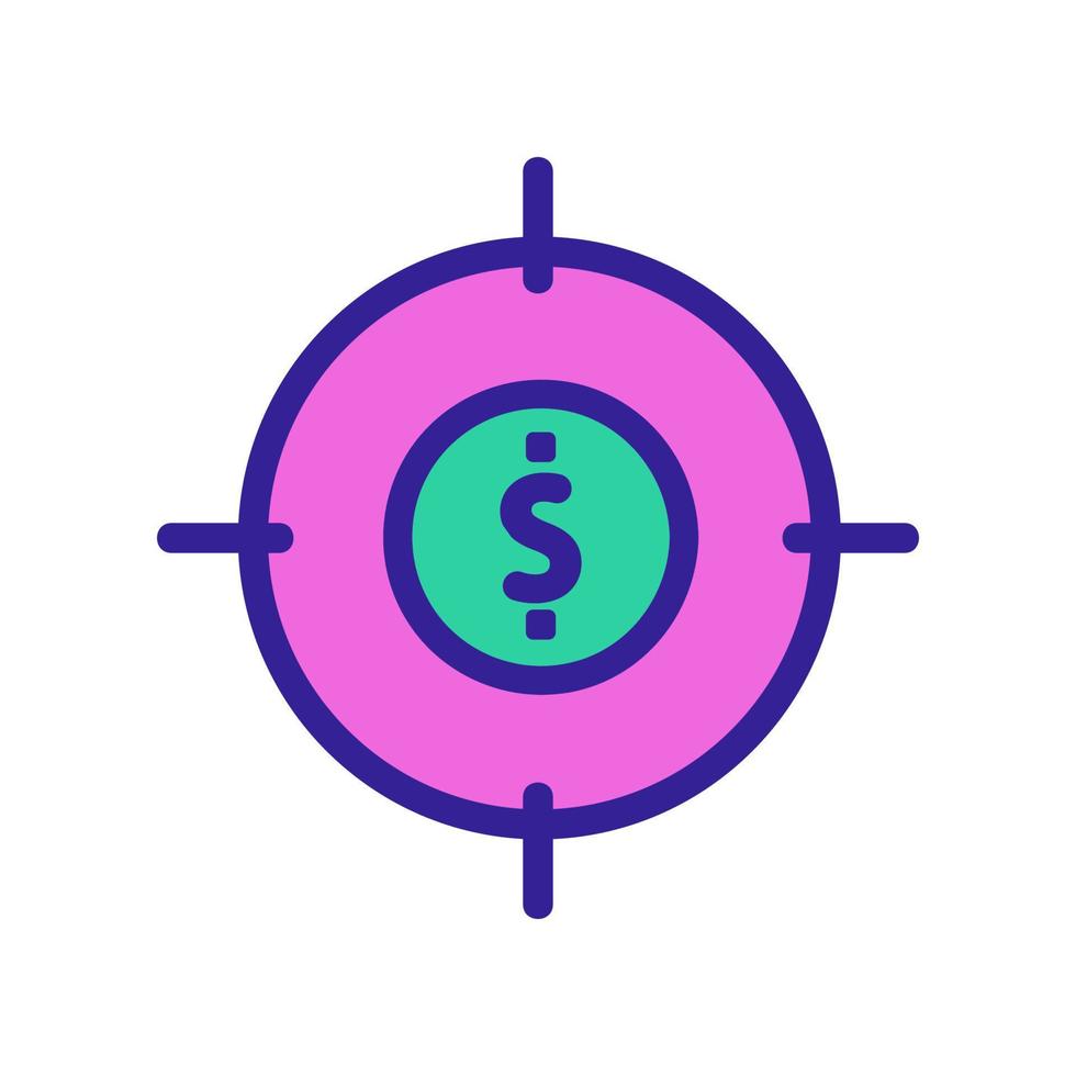target and dollar icon vector. Isolated contour symbol illustration vector
