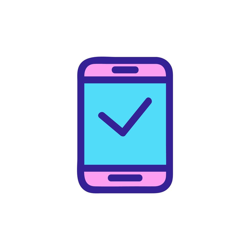 mobile phone icon vector. Isolated contour symbol illustration vector