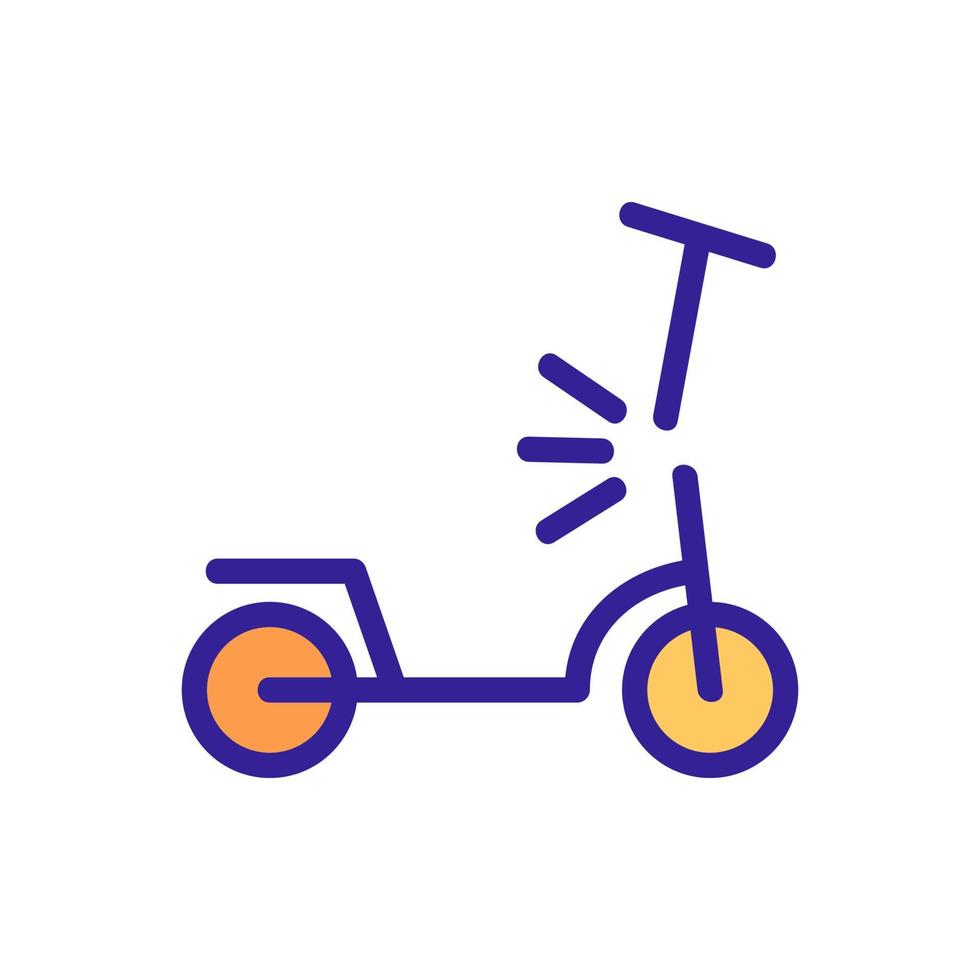 broken scooter icon vector outline illustration