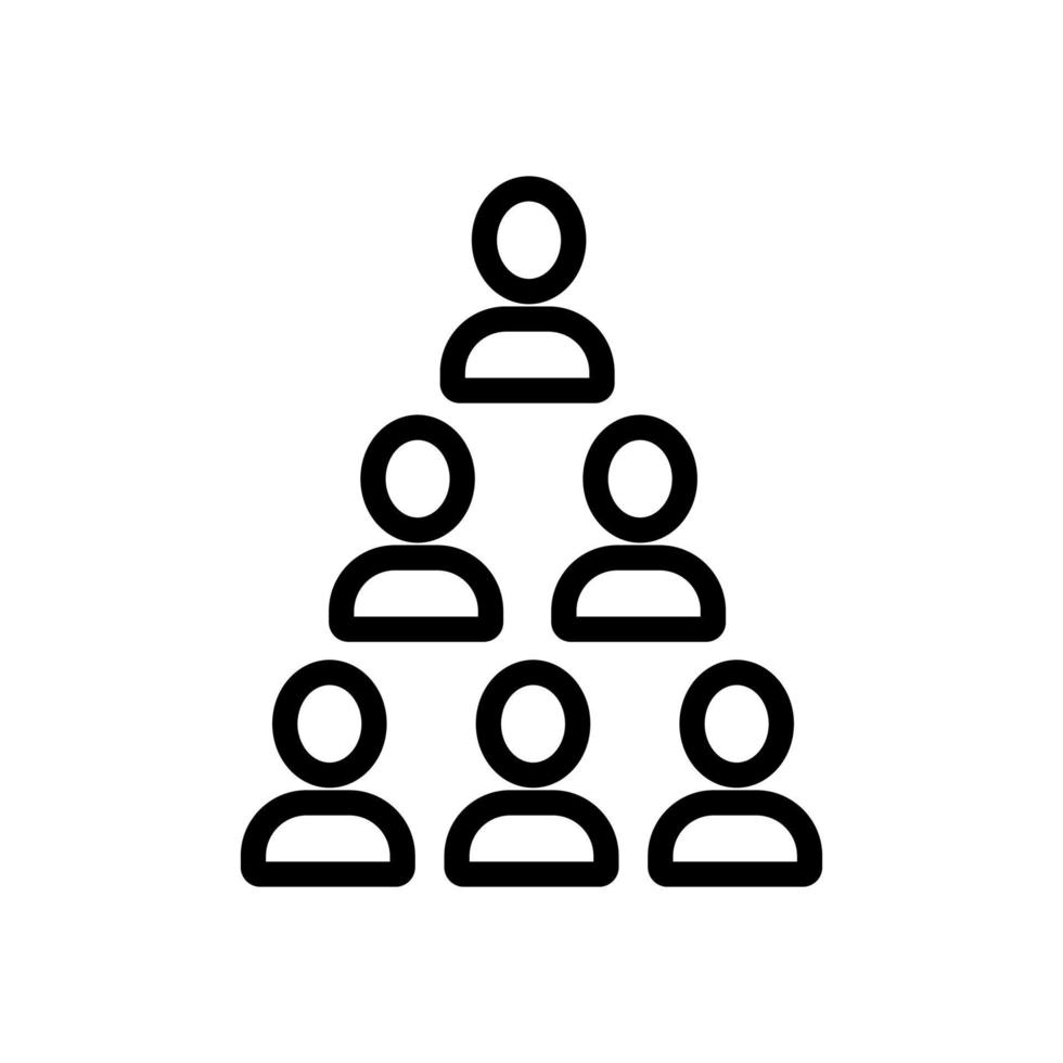 human pyramid icon vector outline illustration