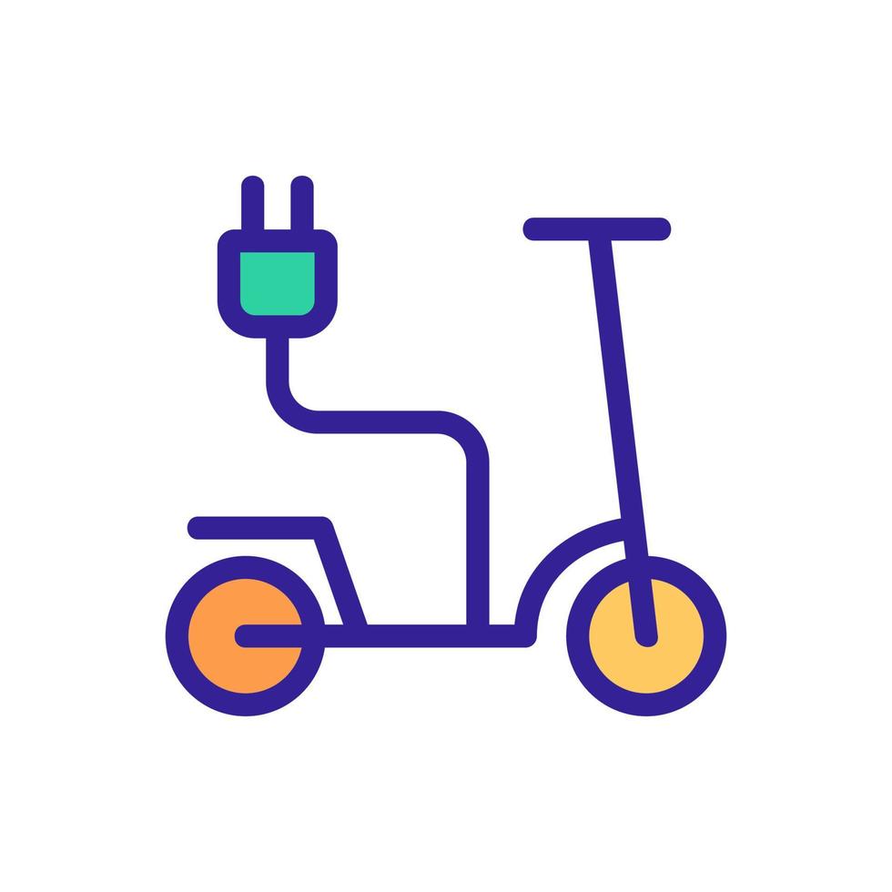ilustración de contorno de vector de icono de carga de electricidad de scooter