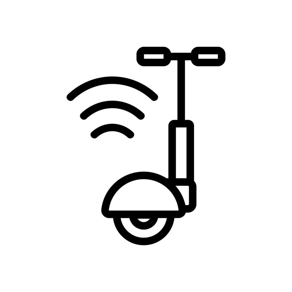 unicycle wifi mark icon vector outline illustration