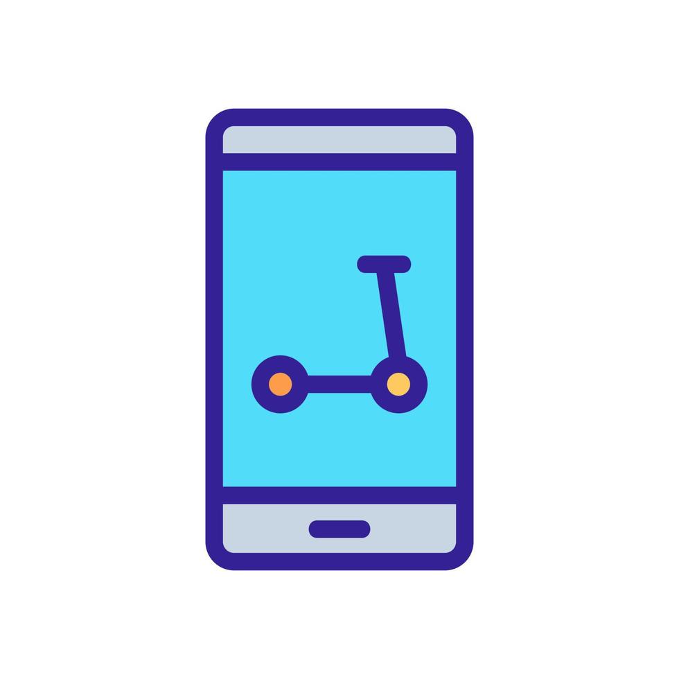 scooter sharing smartphone application icon vector outline illustration