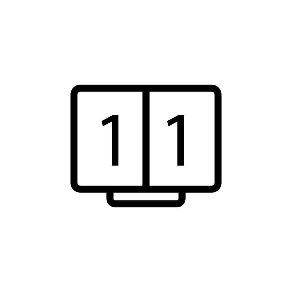 scoreboard tennis icon vector outline illustration