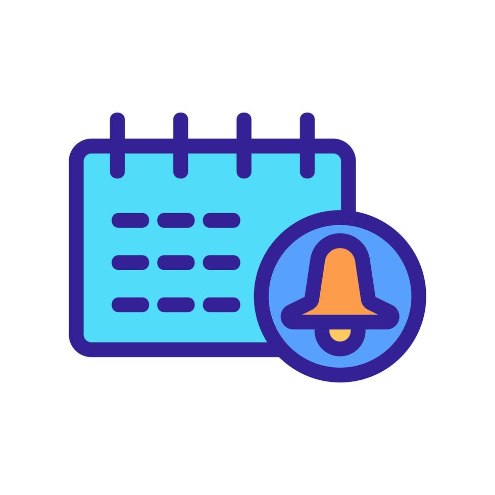 Calendar bell icon vector. Isolated contour symbol illustration vector