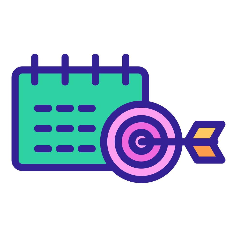 Calendar target icon vector. Isolated contour symbol illustration vector