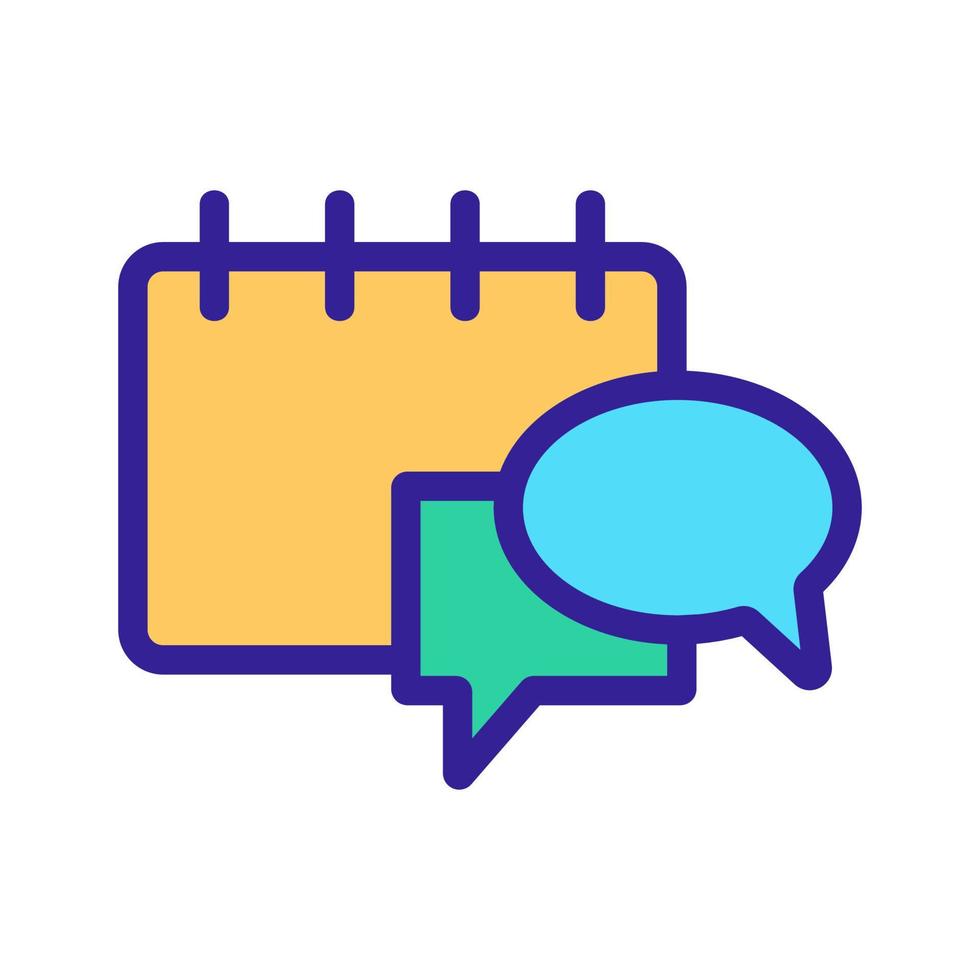 Calendar message icon vector. Isolated contour symbol illustration vector