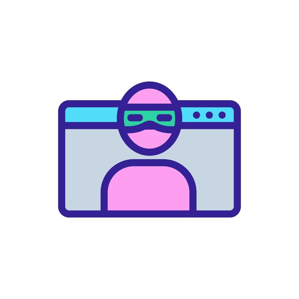 hacker spying on information data icon vector outline illustration