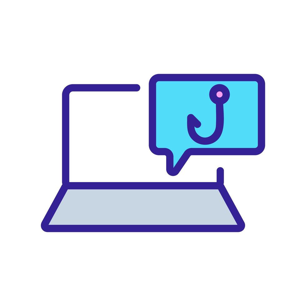thought to hook computer icon vector outline illustration