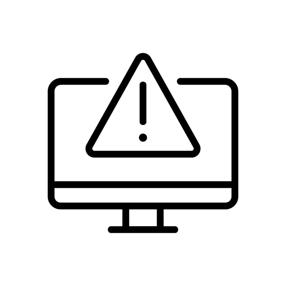 hacking computer icon vector outline illustration