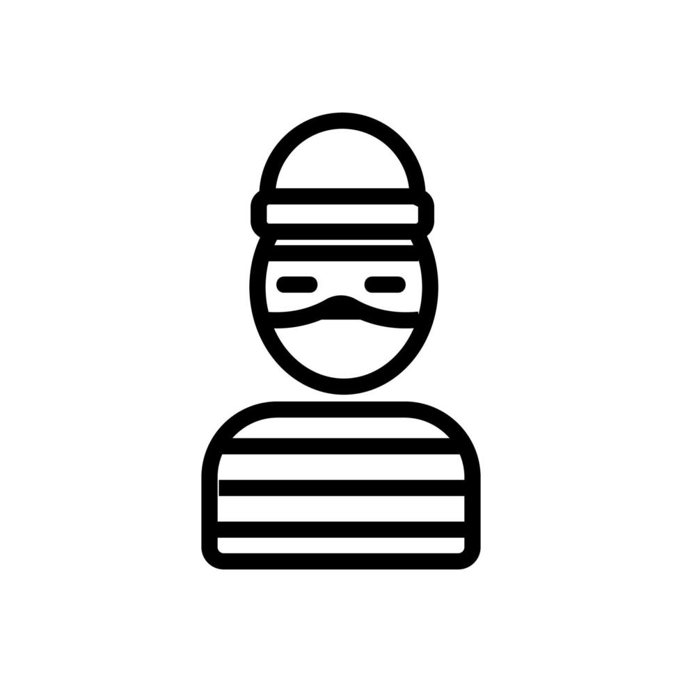 computer hacker in prison icon vector outline illustration