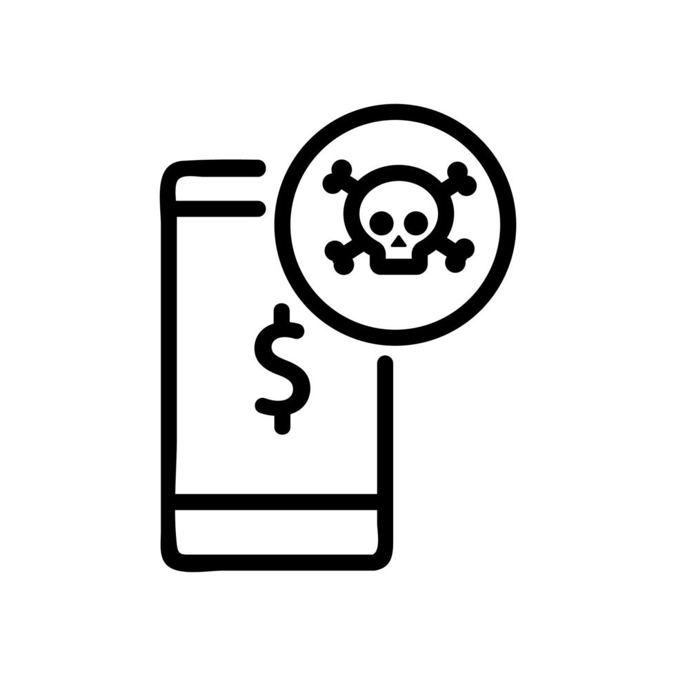 hacker money hacking phone icon vector outline illustration