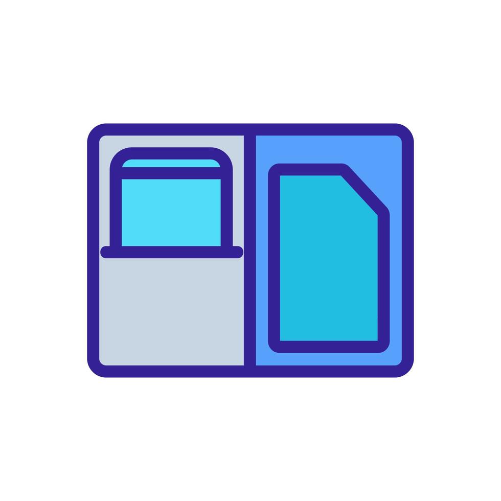 ilustración de contorno de vector de icono de billetera de caja de teléfono