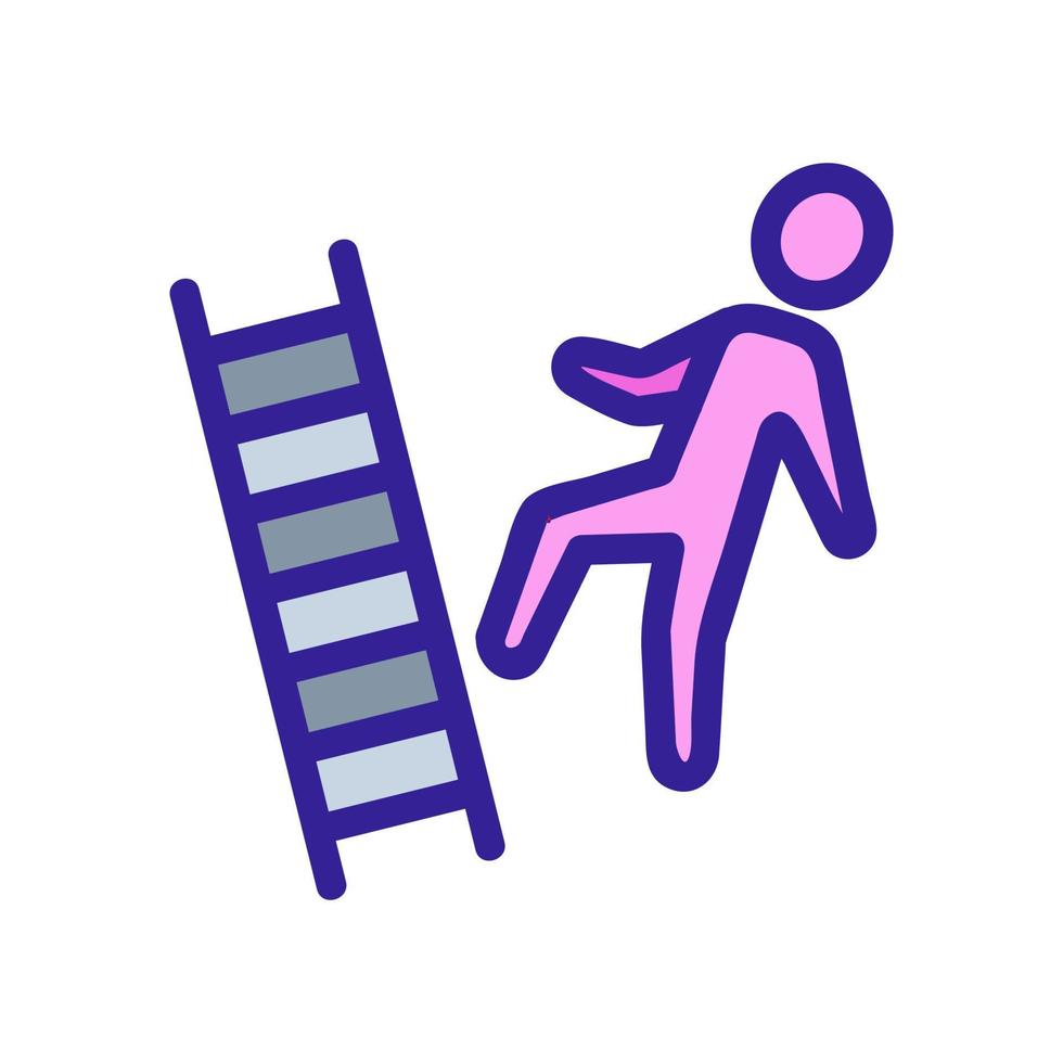 fall down the stairs of the icon vector. Isolated contour symbol illustration vector