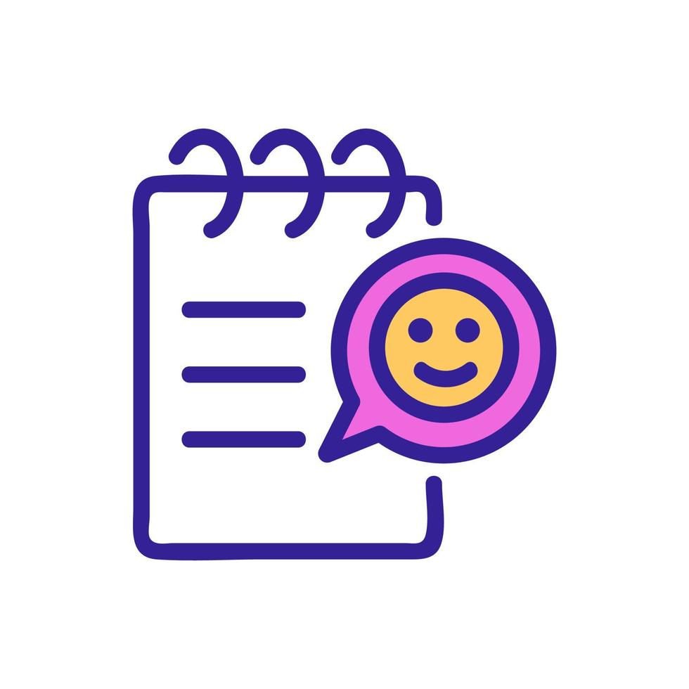 notepad, positive review icon vector. Isolated contour symbol illustration vector
