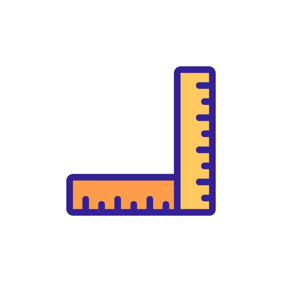 two rulers making right angle icon vector outline illustration