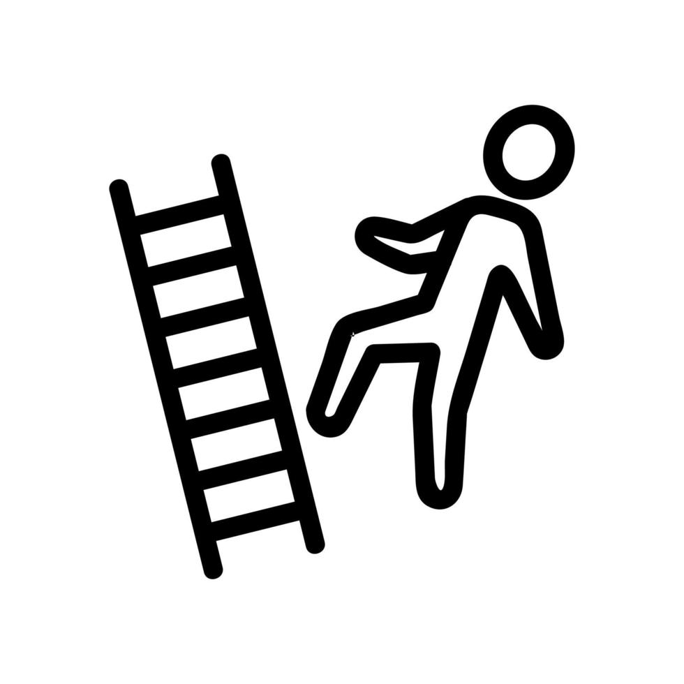 fall down the stairs of the icon vector. Isolated contour symbol illustration vector