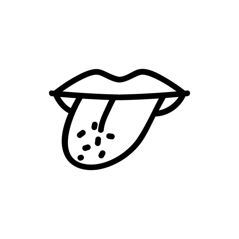 try salt on tongue icon vector outline illustration