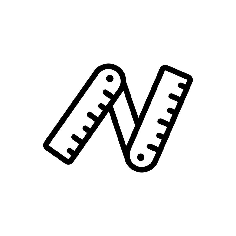 folding measuring tape icon vector outline illustration