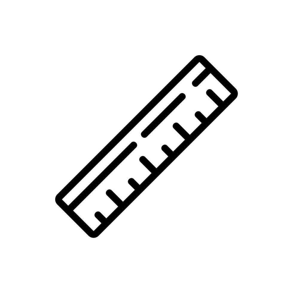 wooden conventional ruler icon vector outline illustration