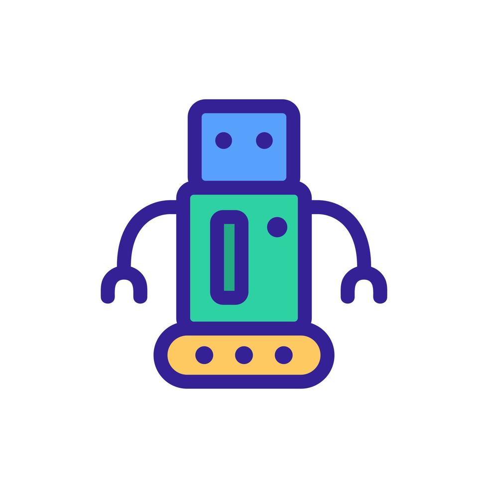 Robot icon vector. Isolated contour symbol illustration vector