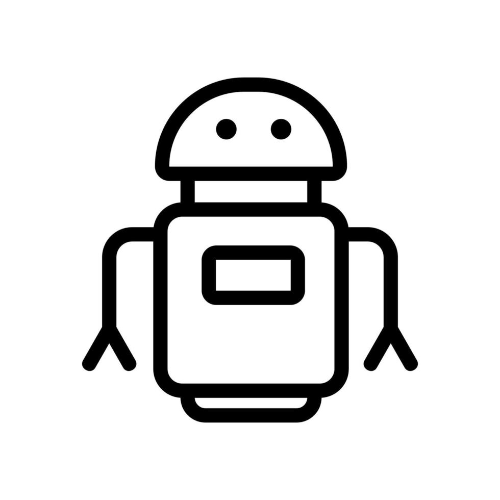 Robot icon vector. Isolated contour symbol illustration vector