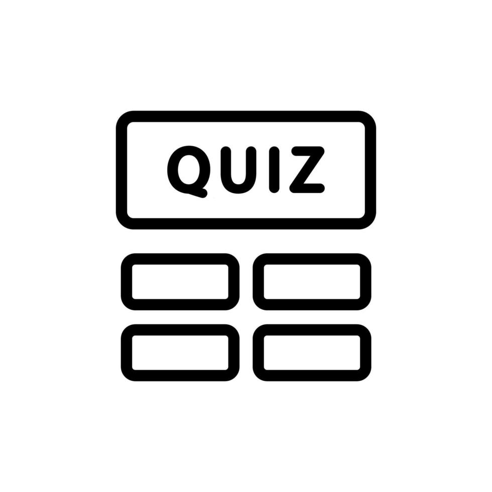 quiz game icon vector outline illustration