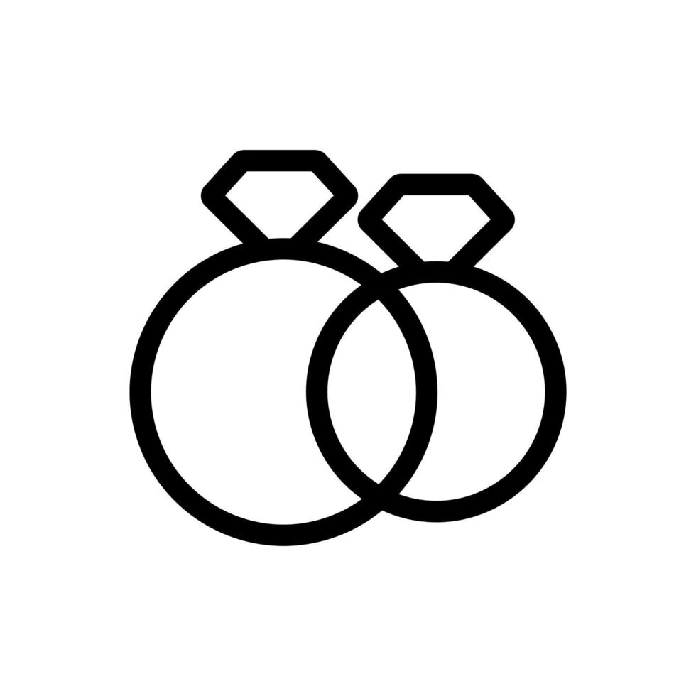 Ring wedding icon vector. Isolated contour symbol illustration vector