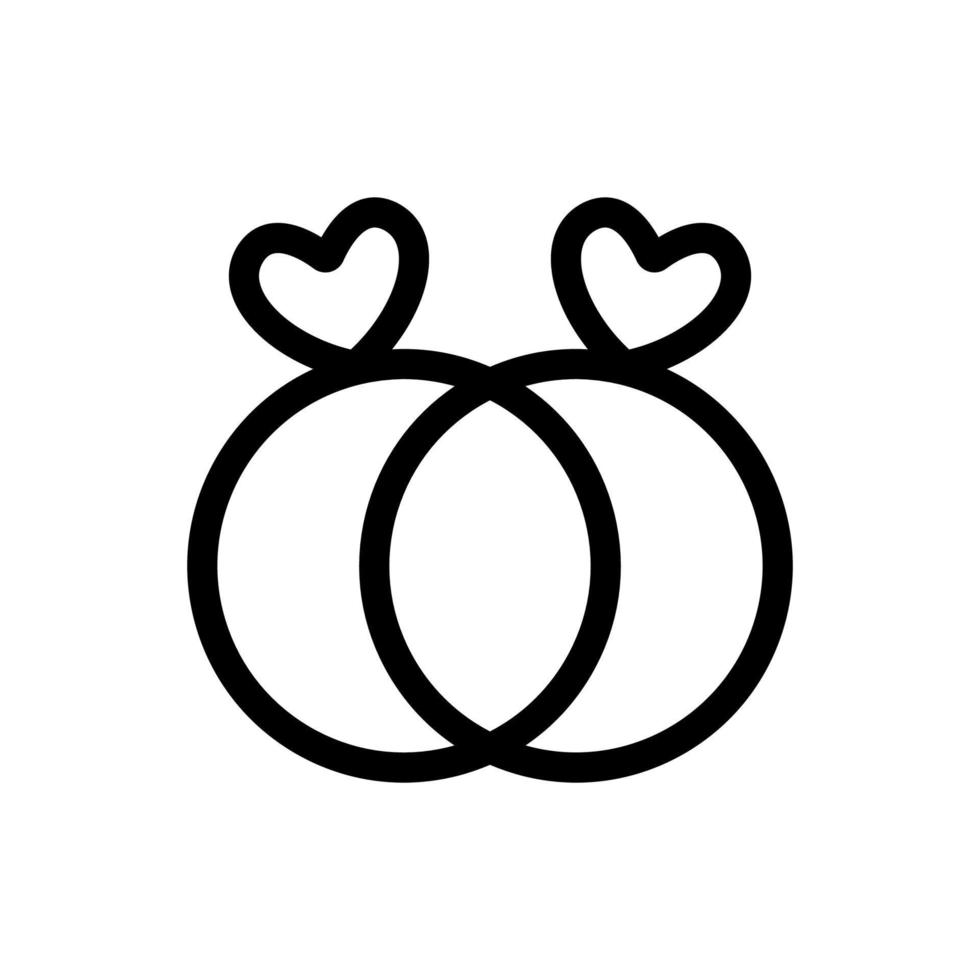 Ring wedding icon vector. Isolated contour symbol illustration vector