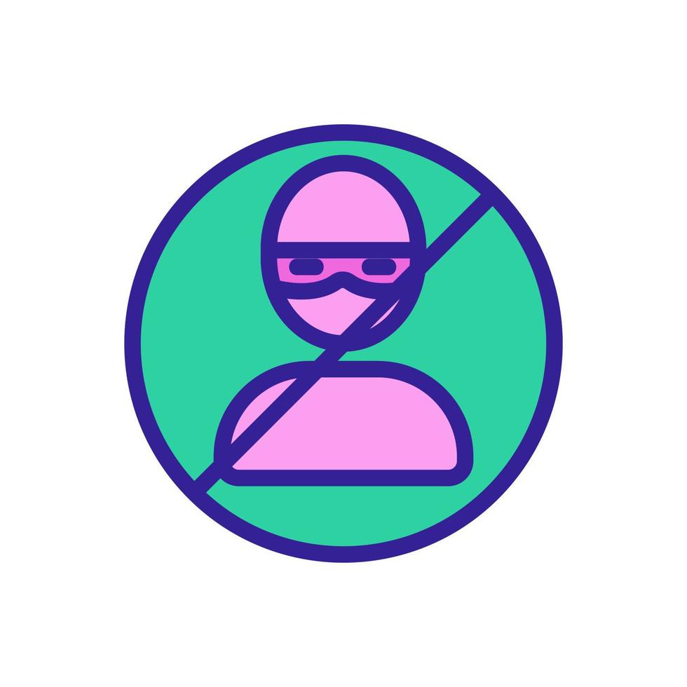 The criminal thief is a gangster icon vector. Isolated contour symbol illustration vector