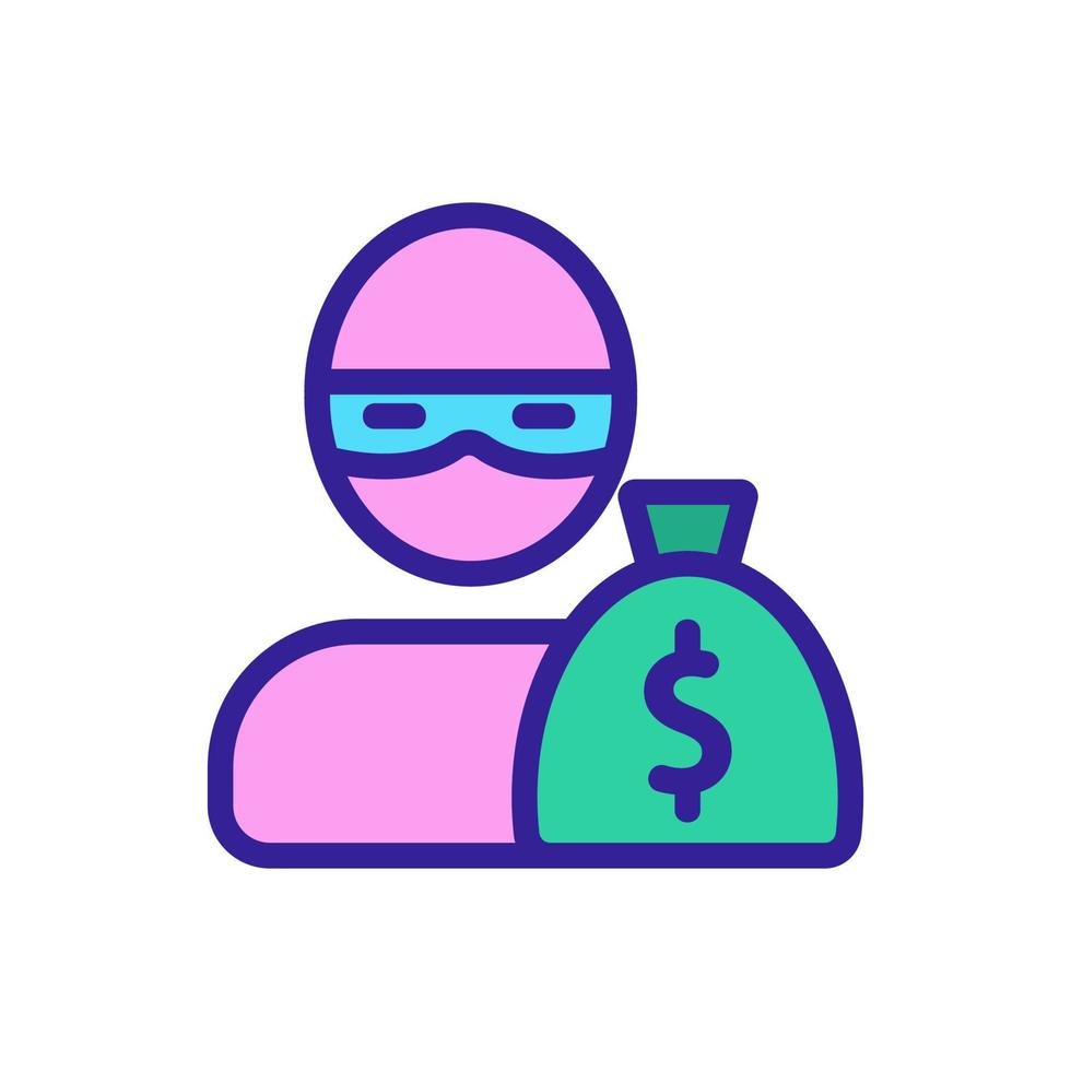 The criminal thief is a gangster icon vector. Isolated contour symbol illustration vector