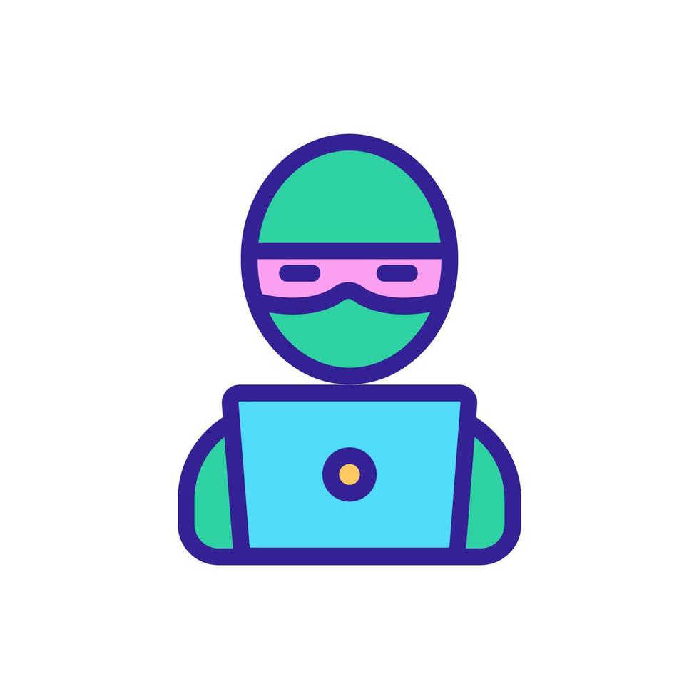 The criminal thief is a gangster icon vector. Isolated contour symbol illustration vector