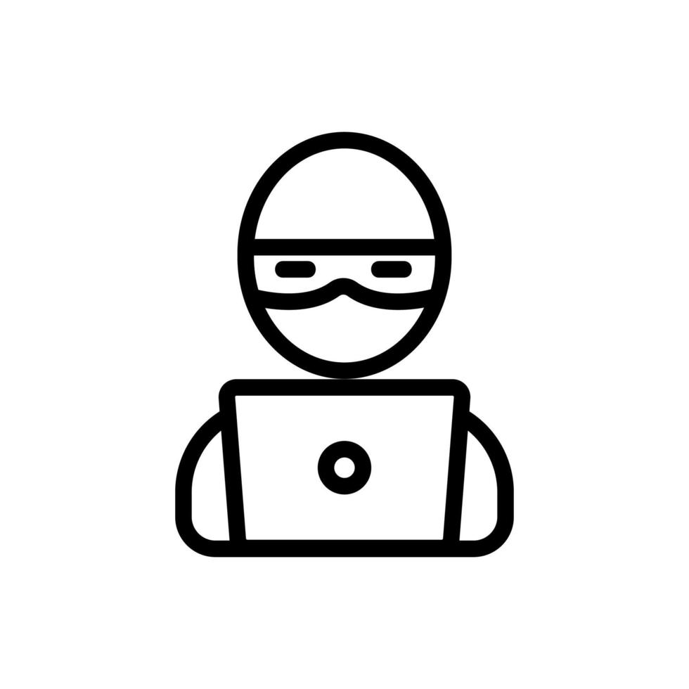 The criminal thief is a gangster icon vector. Isolated contour symbol illustration vector