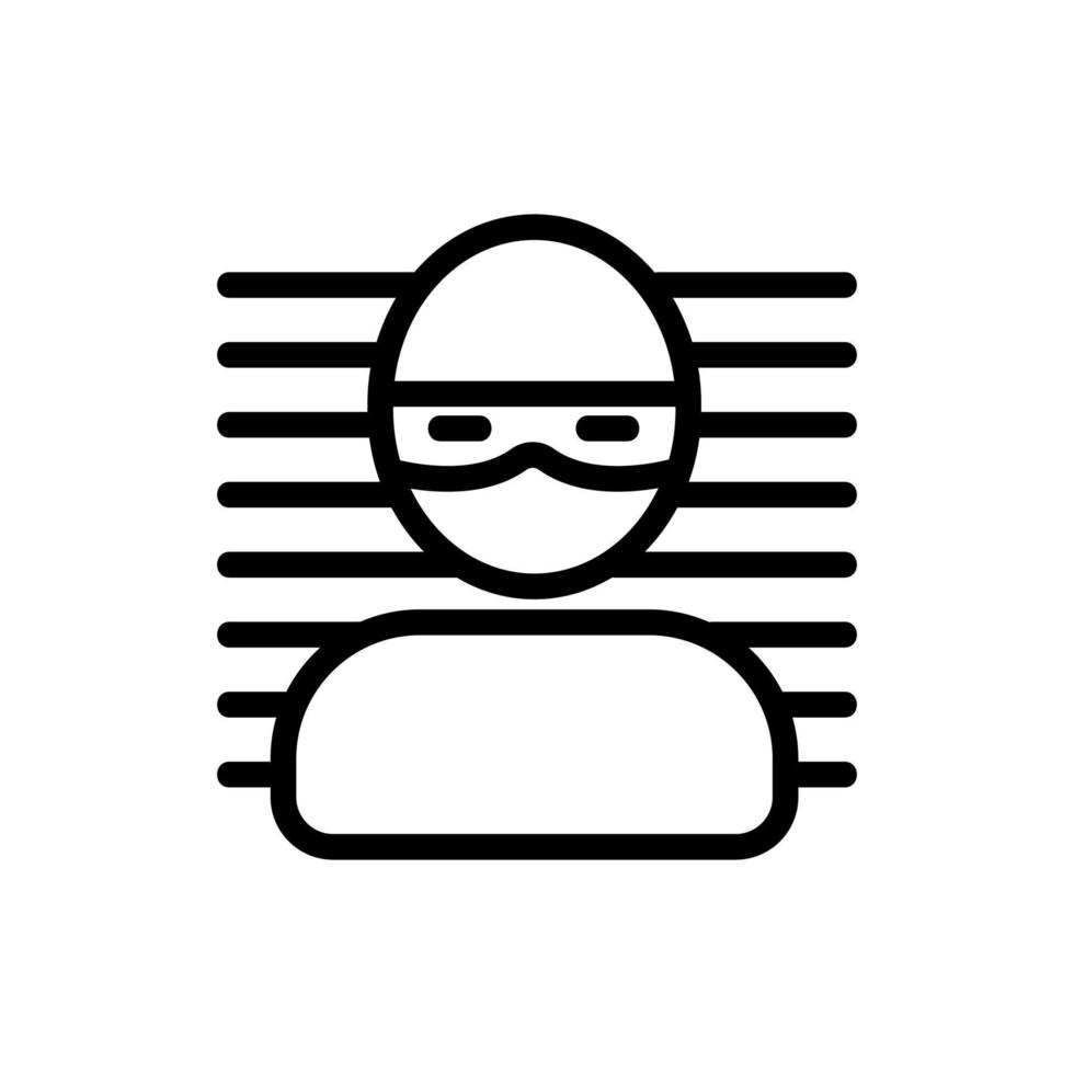 The criminal thief is a gangster icon vector. Isolated contour symbol illustration vector