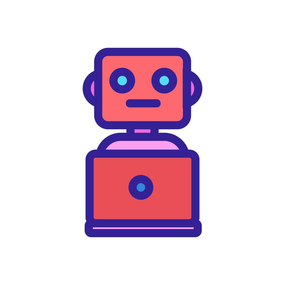 Robot icon vector. Isolated contour symbol illustration vector