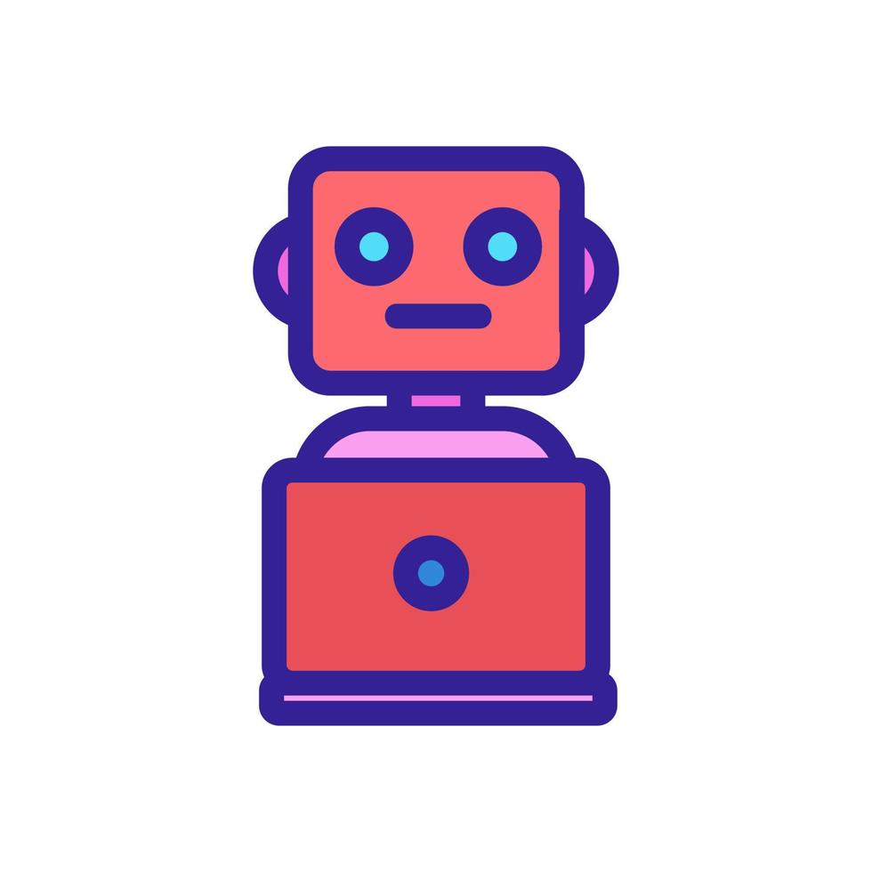 Robot icon vector. Isolated contour symbol illustration vector