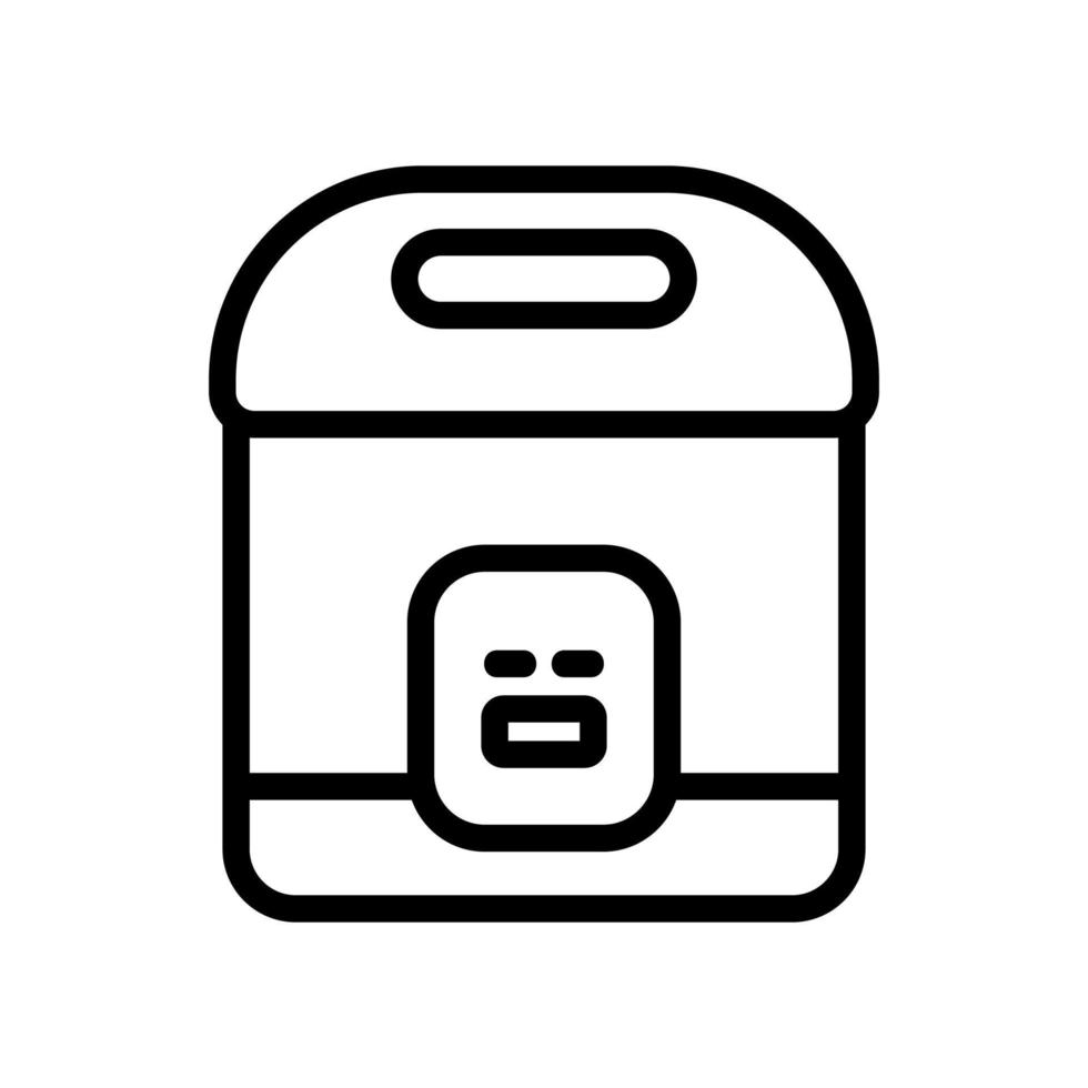 slow cooker with indicator timer icon vector outline illustration