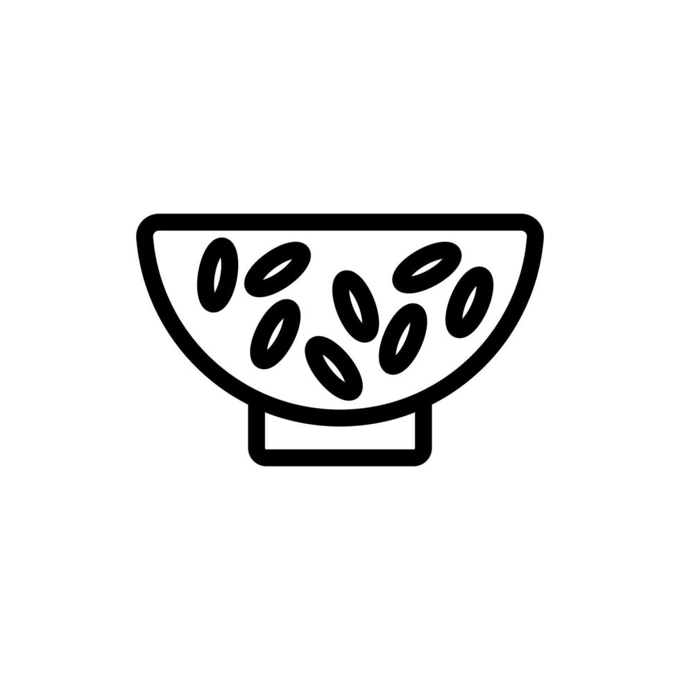 tazón de avena de arroz icono vector ilustración de contorno