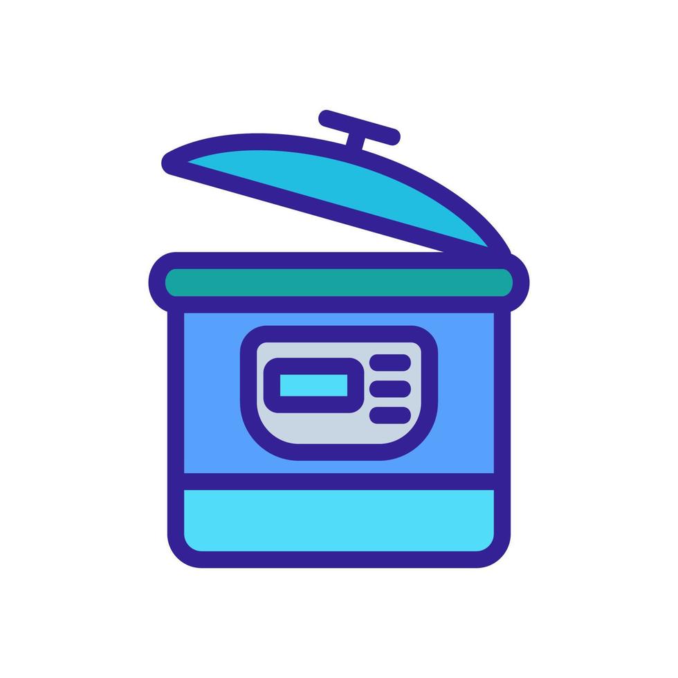 ilustración de contorno de vector de icono de multicooker entreabierta