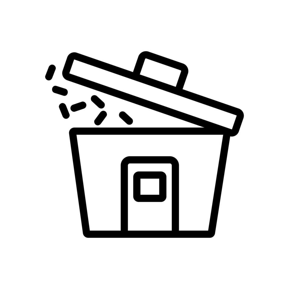 pour rice in slow cooker icon vector outline illustration