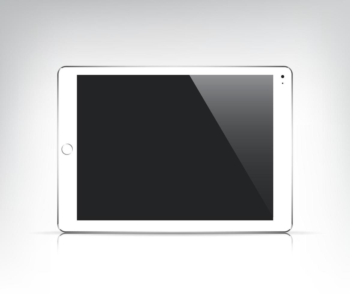 realistic tablet pc with empty screen isolated vector